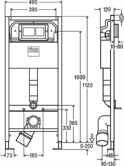 Комплект унитаза Grossman GR-4455S с инсталляцией Viega Prevista Dry 8524.14 792596 с сиденьем Микролифт и клавишей смыва Хром - фото 4139363