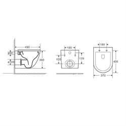 Комплект унитаза D&K Matrix DT1396016 с сиденьем Микролифт и инсталляцией Ctesi Solid BK0200240+BK0202120 с клавишей смыва Хром - фото 4141691