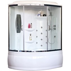 Душевой бокс Royal Bath ALP 170x100  с гидромассажем стекло прозрачное задняя стенка Белая - фото 4367662