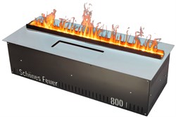 Встраиваемый очаг в модуль Schones Feuer 3D FireLine 800 стальной + синий цвет - фото 4758599