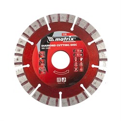 Алмазный диск MATRIX Турбо-сегментный 115х22,2 мм (сухая резка) - фото 4839339