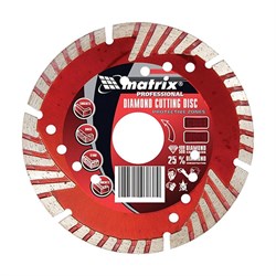 Алмазный диск MATRIX 115х22,2 мм (сухая резка) (сегментный с защитными сектором) - фото 4839346