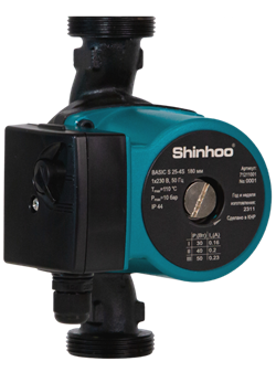 Насос для отопления SHINHOO BASIC S 25-4S 230V 180мм - фото 4908499