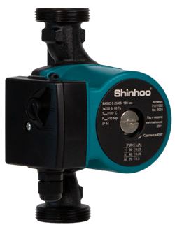 Насос для отопления SHINHOO BASIC S 25-6S 230V 180мм - фото 4908507