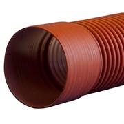 Труба канализационная ПОЛИТЭК 3000 DN100 x 0,8 PN0,5L6м, PE, оранжевая, с раструбом и кольцом двухсл
