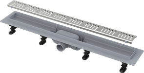ALCA PLAST Симпл желоб водоотводящий L 550 мм, с порогами для перфорированной решетки, APZ10-550M